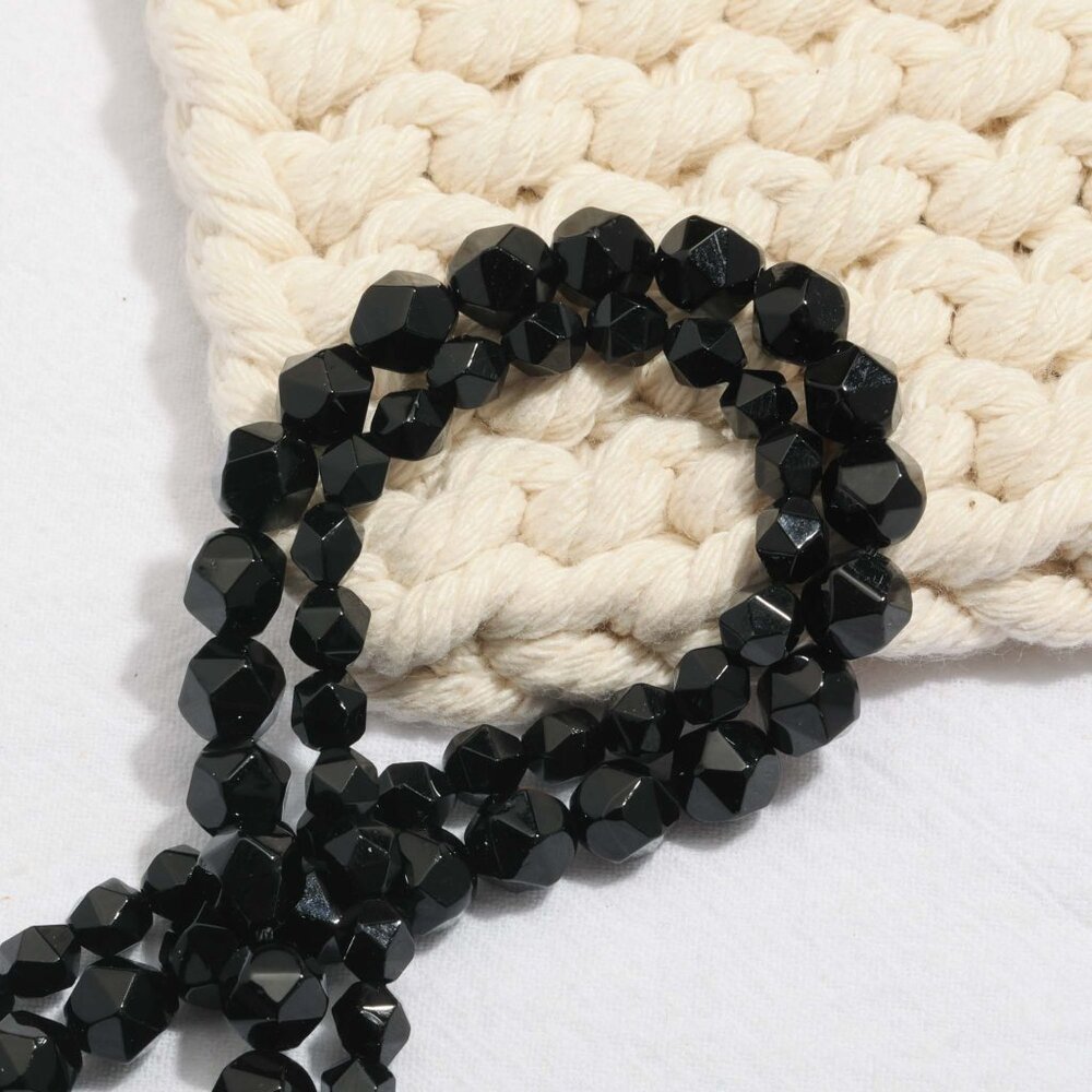 8mm Star Cut Faceted Onyx Agate Beads DIY Jewelry Making